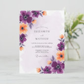 Invitation Mariage d'été violet glorieux (Debout devant)