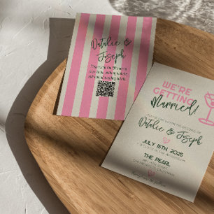Invitation Mariage d'été Whimsical manuscrit du code QR