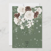 Invitation Mariage d'étincelle d'hiver Rustique Green Pine (Dos)