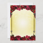 Invitation Mariage d'étincelle magique rouge rose jaune or (Dos)