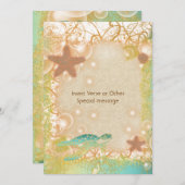 Invitation mariage d'étoile de mer bleue Brown (Devant / Derrière)