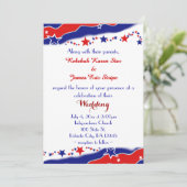 Invitation Mariage d'étoiles et de bandes (Debout devant)