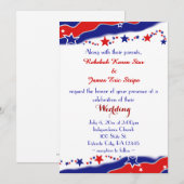 Invitation Mariage d'étoiles et de bandes (Devant / Derrière)