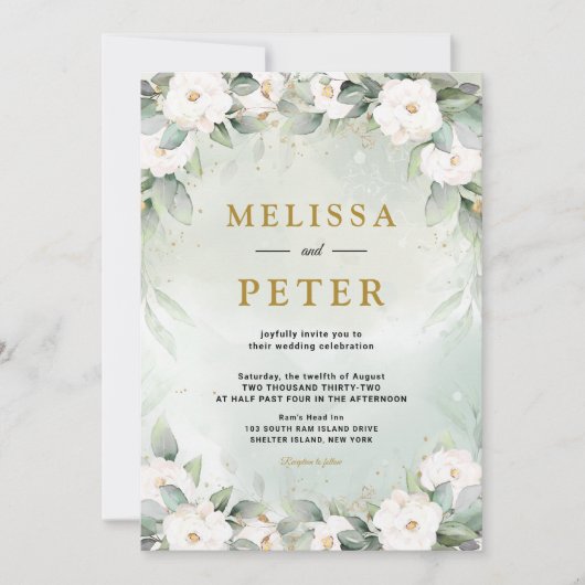 Invitation Mariage d'eucalyptus (Devant)