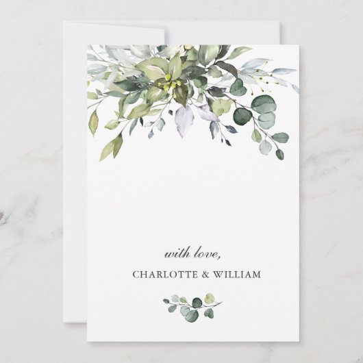 Invitation Mariage d'Eucalyptus à l'aquarelle simple (Dos)
