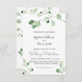 Invitation mariage d'eucalyptus aquarelle (Devant / Derrière)