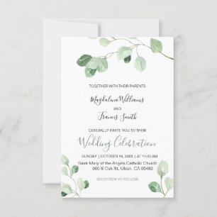 Invitation mariage d'eucalyptus aquarelle