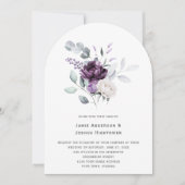 Invitation Mariage d'Eucalyptus Floral Purple & Lavender (Devant)