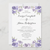 Invitation Mariage d'Eucalyptus Floral Violet Rustique (Devant)