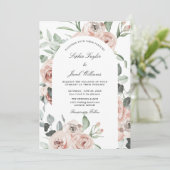 Invitation Mariage d'eucalyptus rose pâle (Debout devant)