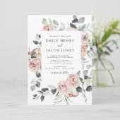 Invitation Mariage d'Eucalyptus rose poussiéreux (Debout devant)