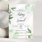 Invitation Mariage d'eucalyptus vert Sage