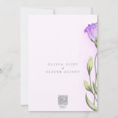 Invitation Mariage d'Eustomas pourpre (Dos)