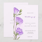 Invitation Mariage d'Eustomas pourpre (Devant / Derrière)