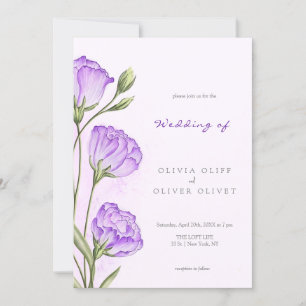 Invitation Mariage d'Eustomas pourpre