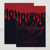 Invitation Mariage d'Halloween à goutte rouge (Devant / Derrière)