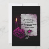 Invitation Mariage d'Halloween à la bougie gothique violette (Dos)