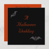 Invitation Mariage d'Halloween - Bat Duo [a] (Devant / Derrière)