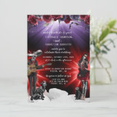 Invitation Mariage d'Halloween crâne éffrayant (Debout devant)