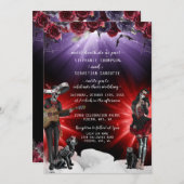 Invitation Mariage d'Halloween crâne éffrayant (Devant / Derrière)