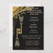 Invitation Mariage d'Halloween des crânes d'or éffrayant (Devant)