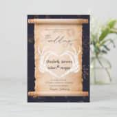 Invitation Mariage d'Halloween des mains de squelette (Debout devant)