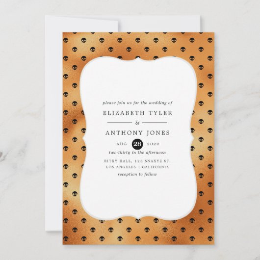 Invitation Mariage d'Halloween Faux Foil (Devant)