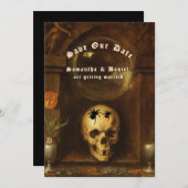 Invitation Mariage d'Halloween Goth Araignées crâne Enregistr (Devant / Derrière)