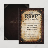 Invitation Mariage d'Halloween gothique marron squelette asso (Devant / Derrière)