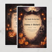 Invitation Mariage d'Halloween inventation. (Devant / Derrière)