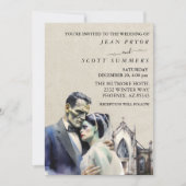 Invitation Mariage d'Halloween Mariée de Frankenstein (Devant)