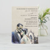 Invitation Mariage d'Halloween Mariée de Frankenstein (Debout devant)