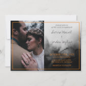 Invitation Mariage d'Halloween noir orange foncé (Devant)