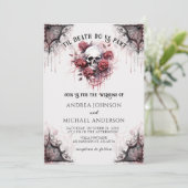 Invitation Mariage d'Halloween Rose gothique (Debout devant)