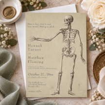 Mariage d'Halloween squelette gothique vintage
