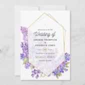 Invitation Mariage d'Herbarium géométrique Pastel Violet et O (Devant)