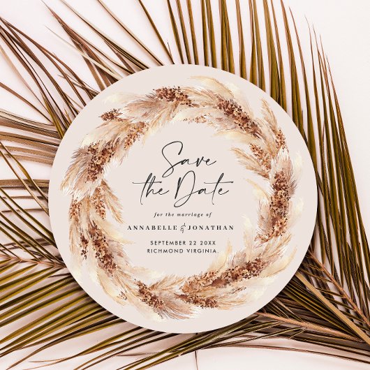 Invitation Mariage d'herbe bohème naturel moderne
