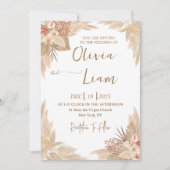 Invitation Mariage d'herbe Boho Pampas (Devant)