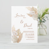 Invitation Mariage d'herbe Boho Pampas (Debout devant)