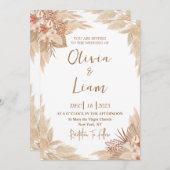 Invitation Mariage d'herbe Boho Pampas (Devant / Derrière)