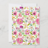 Invitation Mariage d'hexagone floral fleuri à la menthe chic  (Dos)