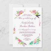 Invitation Mariage d'hexagone floral fleuri à la menthe chic  (Devant)