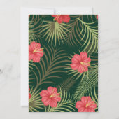 Invitation Mariage d'Hibiscus et de palmiers tropicaux (Dos)