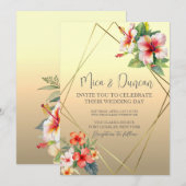 Invitation Mariage d'Hibiscus tropical (Devant / Derrière)