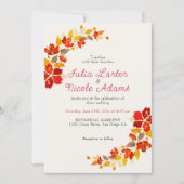 Invitation Mariage d'hibiscus tropicaux d'Orange brulé (Devant)
