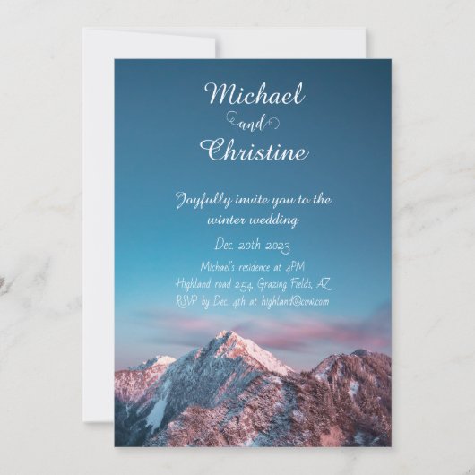 Invitation Mariage d'hiver (Devant)