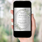 Invitation Mariage d'hiver à la verdure argentée
