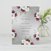 Invitation Mariage d'hiver argenté et solennel (Debout devant)