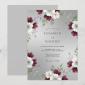 Invitation Mariage d'hiver argenté et solennel (Devant / Derrière)