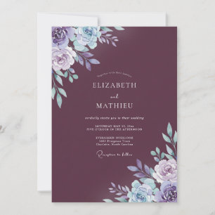 Invitation Mariage d'hiver atmosphérique à la mûre
